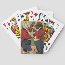  Victoriaans Happy, Gay, dansende Beren Speelkaarten
