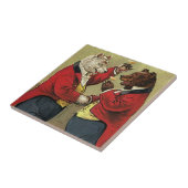  Victoriaans Happy, Gay, dansende Beren Tegeltje (Zijkant)