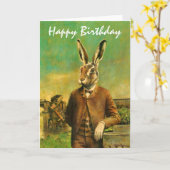 Victoriaans hare-vogelkaart kaart (Gele Bloem)