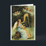Victoriaans Harpist van de Engel Kerstkaart Feestdagen Kaart<br><div class="desc">Het vintage/Victoriaans wenskaart van Kerstmis.  De mooie engel speelt een harp aangezien vijf kleine engelen eruit zien en luisteren!  De kaart van de nota kan voor Kerstmis of voor om het even welke gelegenheid worden gebruikt.</div>