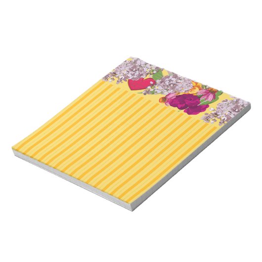 Victoriaans hart en bloemen notitieblok (Linkerzijde)