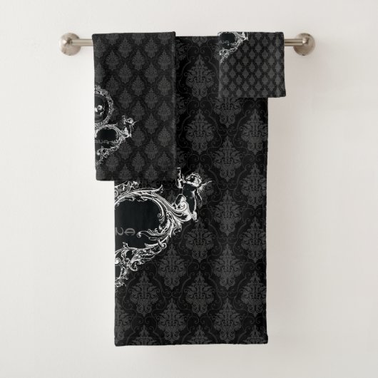 Victoriaans hart met schedel bad handdoek (Insitu)