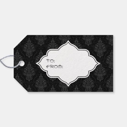 Victoriaans hart met schedel cadeaulabel (Achterkant Horizontaal)