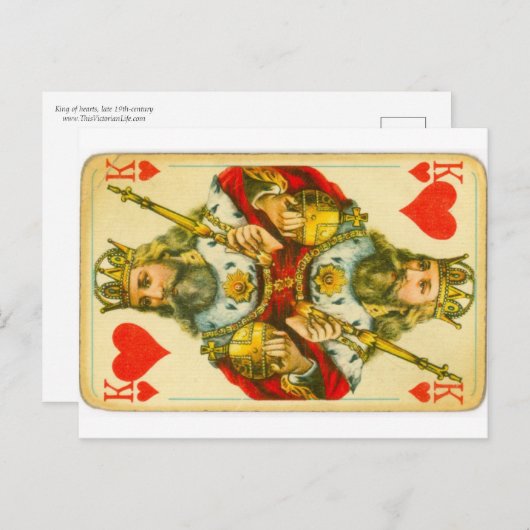 Victoriaans hartenkoning briefkaart (Voorkant / Achterkant)