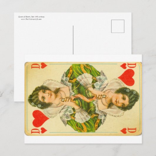 Victoriaans hartenkoningin briefkaart (Voorkant / Achterkant)