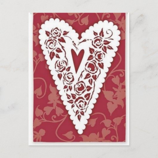 Victoriaans hartletje briefkaart (Voorkant)