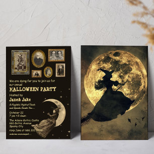 Victoriaans heks  eigenaardigheden Halloween Party Kaart