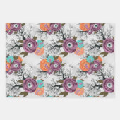 Victoriaans heks gotische bloemen Halloween Inpakpapier Vel (Voorkant 2)