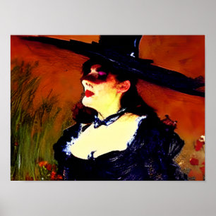 Victoriaans heks  portret poster