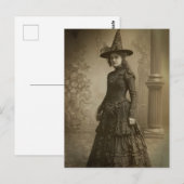 Victoriaans Heks Sepia Portretstijl 2 Briefkaart (Voorkant / Achterkant)