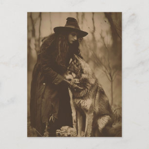 Victoriaans Heks Sepia Portretstijl 4 Briefkaart