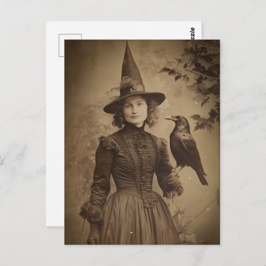 Victoriaans Heks Sepia Portretstijl 5 Briefkaart (Voorkant / Achterkant)