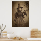 Victoriaans Heks Sepia Portretstijl 5 Poster (Keuken)