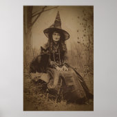 Victoriaans heks Sepia Portretstijl 6 Poster (Voorkant)