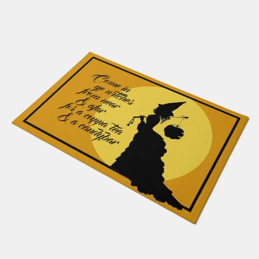  Victoriaans heks Silhouette en gedicht Big Deurmat (Schuin)