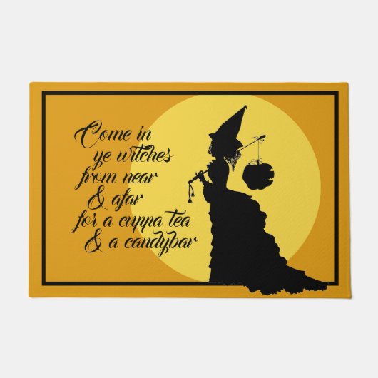 Victoriaans heks Silhouette en gedicht Big Deurmat (Voorkant)