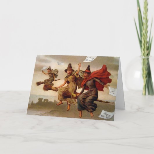  Victoriaans heksen kerst Kaart (Voorkant)