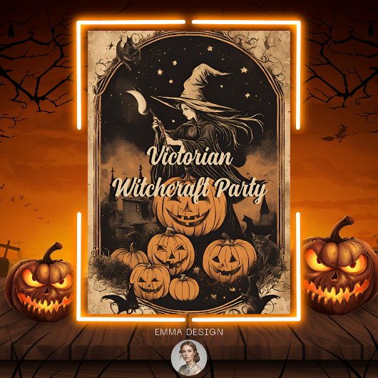 Victoriaans hekserij  Halloween volwassen partij Kaart