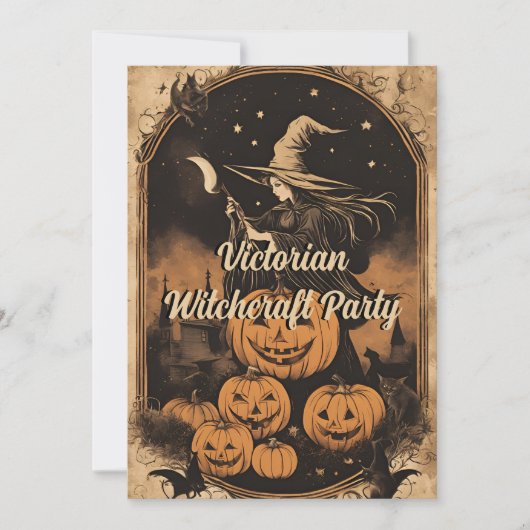 Victoriaans hekserij  Halloween volwassen partij Kaart (Voorkant)