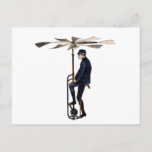  Victoriaans helikoptervlucht Briefkaart (Voorkant)