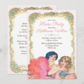  Victoriaans hennen Party Invitation Kaart (Voorkant / Achterkant)