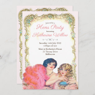  Victoriaans hennen Party Invitation Kaart