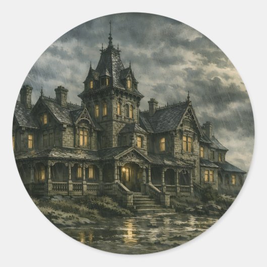 Victoriaans herenhuis van BurnsInHell Ronde Sticker (Voorkant)