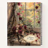 Victoriaans Herfst Raamkant Gordijnen Rozen Art Notitieboek (Achterkant)