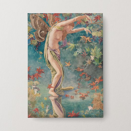  Victoriaans herfstverstrooiende bladeren Button (Voorkant)