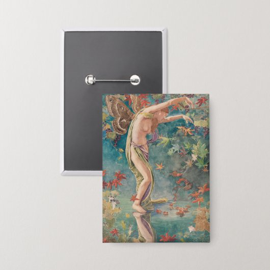 Victoriaans herfstverstrooiende bladeren Button (Voorkant / Achterkant)