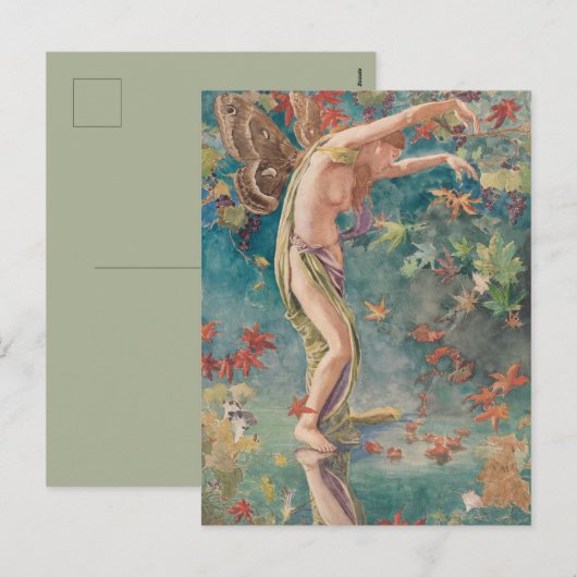  Victoriaans herfstverstrooiende bladeren Feestdagenkaart (Voorkant / Achterkant)