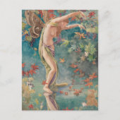  Victoriaans herfstverstrooiende bladeren Feestdagenkaart (Voorkant)