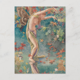  Victoriaans herfstverstrooiende bladeren Feestdagenkaart