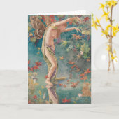 Victoriaans herfstverstrooiende bladeren Kaart (Gele Bloem)