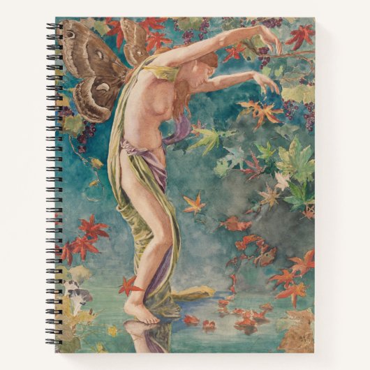  Victoriaans herfstverstrooiende bladeren Notitieboek (Voorkant)