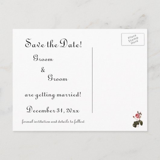  Victoriaans het dansen Beren sparen de Datum Aankondigingskaart (Achterkant)