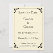  Victoriaans het dansen Beren sparen de Datum Save The Date (Achterkant)