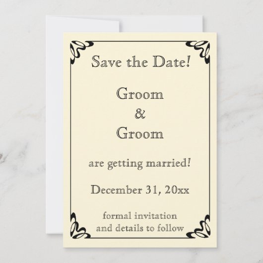  Victoriaans het dansen Beren sparen de Datum Save The Date (Achterkant)