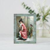 Victoriaans het Diner van Kerstmis Feestdagenkaart (Staand voorkant)