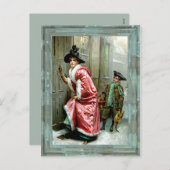 Victoriaans het Diner van Kerstmis Feestdagenkaart (Voorkant / Achterkant)