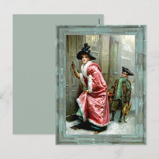 Victoriaans het Diner van Kerstmis Feestdagenkaart (Voorkant / Achterkant)