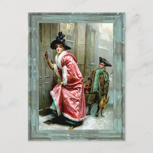 Victoriaans het Diner van Kerstmis Feestdagenkaart (Voorkant)