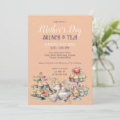  Victoriaans High Tea Party brunch Kaart (Staand voorkant)