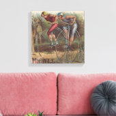 Victoriaans High Wheel Fietsen Canvas Afdruk (Insitu (Woonkamer))
