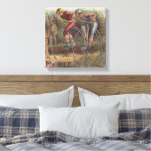 Victoriaans High Wheel Fietsen Canvas Afdruk (Insitu (Slaapkamer))