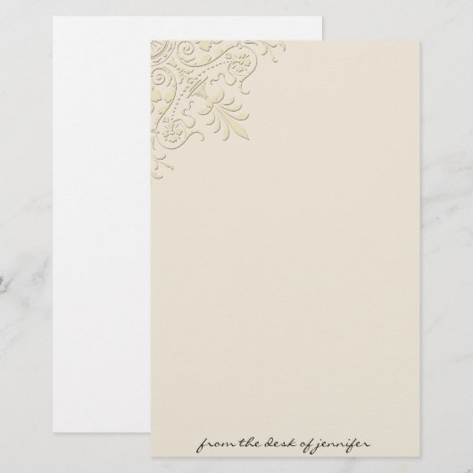 Victoriaans hoek motif — banketbakkerij briefpapier (Voorkant / Achterkant)