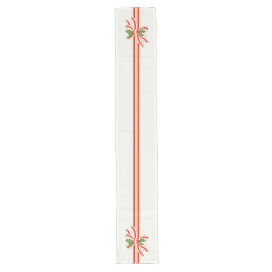 Victoriaans Holly Bow Table Runner - Kerst Lange Tafelloper (Voorkant)