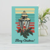  Victoriaans Holly Decorated Street Lamp Kaart (Staand voorkant)