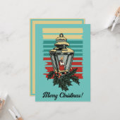  Victoriaans Holly Decorated Street Lamp Kaart (Voorkant / Achterkant in situ)