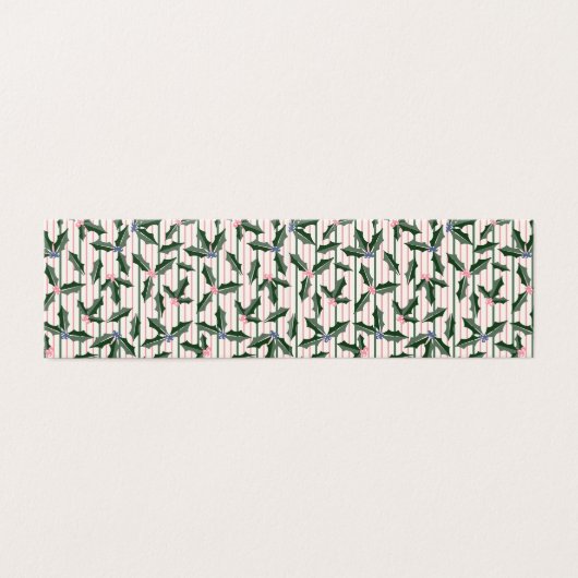 Victoriaans Holly Holiday Gift Enclosure Kaart (Buitenkant ongevouwen)